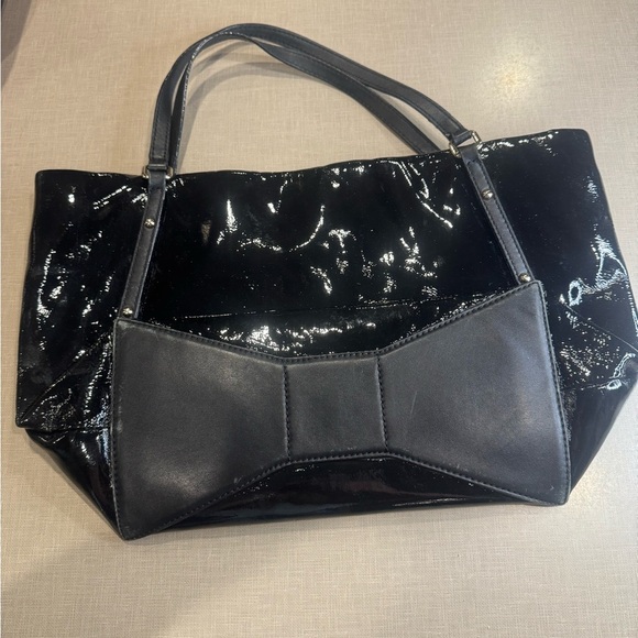 Kate Spade Black Glossy Tote Bag - Picture 3 of 9